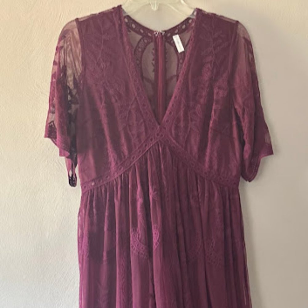 Pink Blush Maternity Lace Maxi Dress